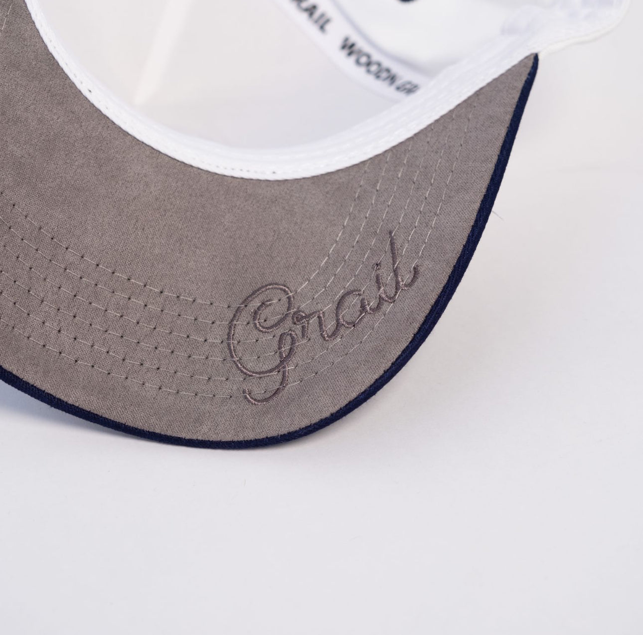 Penn State Nittany Lions Hat White & Navy Block S - Underbrim Detail