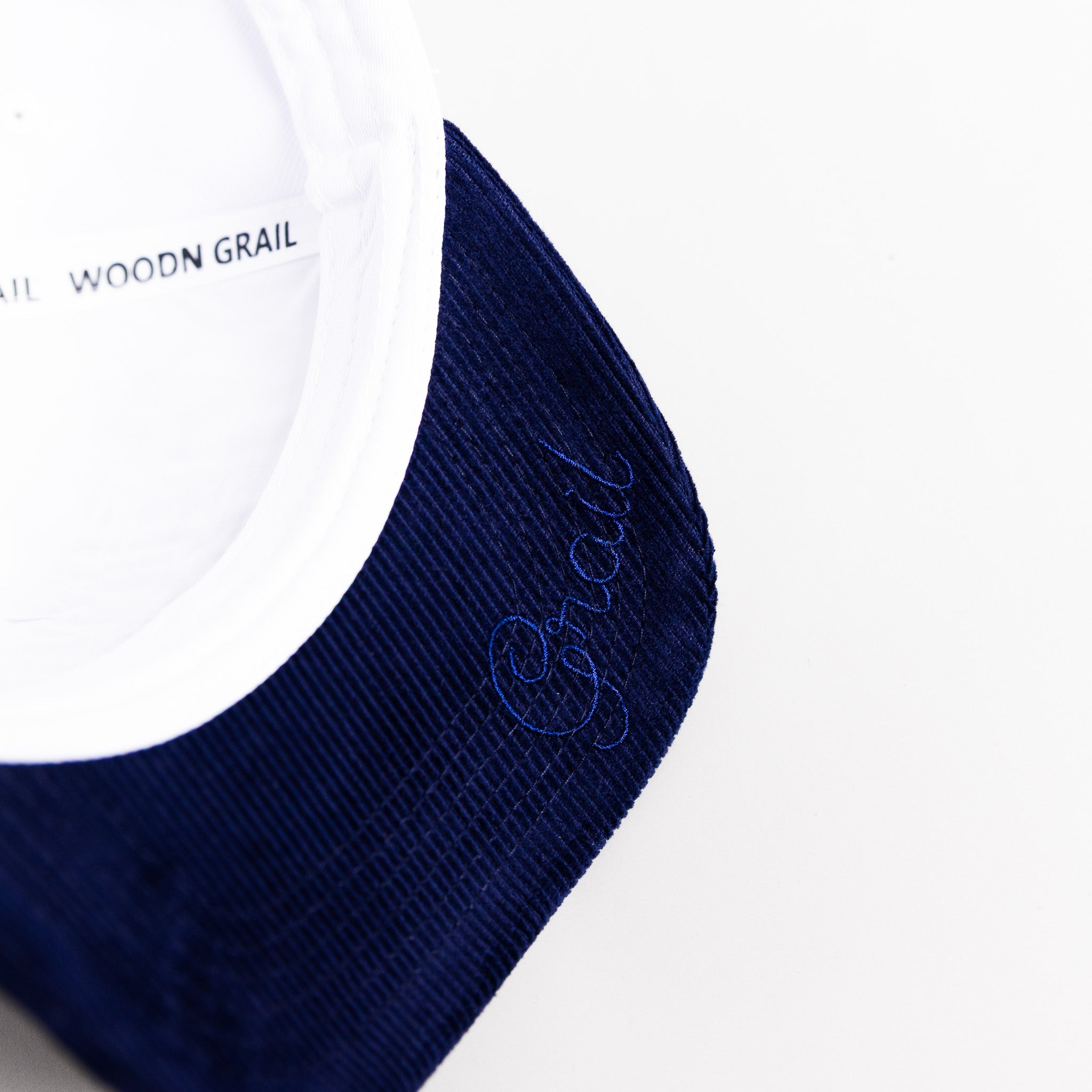 Penn State Nittany Lions Hat White & Navy Corduroy Stadium Pulse Snapback - Corduroy Underbrim Detail