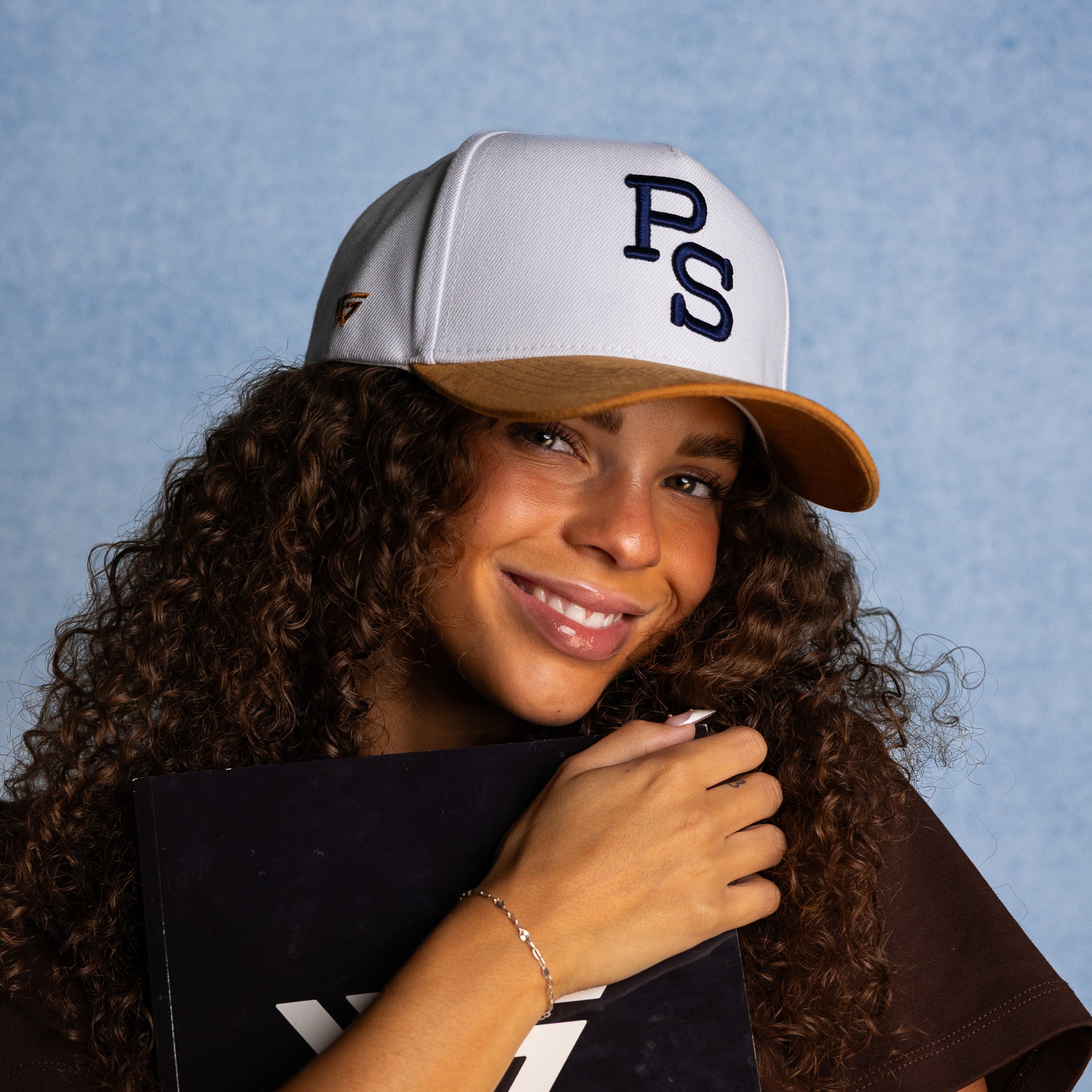 Penn State Nittany Lions Hat White & Tan Hockey Valley Snapback - On Model Lifestyle C