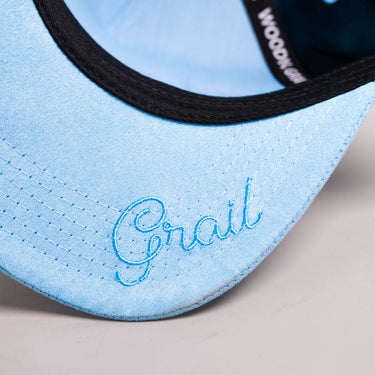 Powder Blue Ole Miss Snapback Hat with Shark Patch - Underbrim Detail