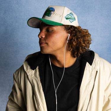 Tulane Stacked Script / Cream & Green Corduroy