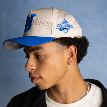 BYU Stacked Script / Cream & Royal Blue
