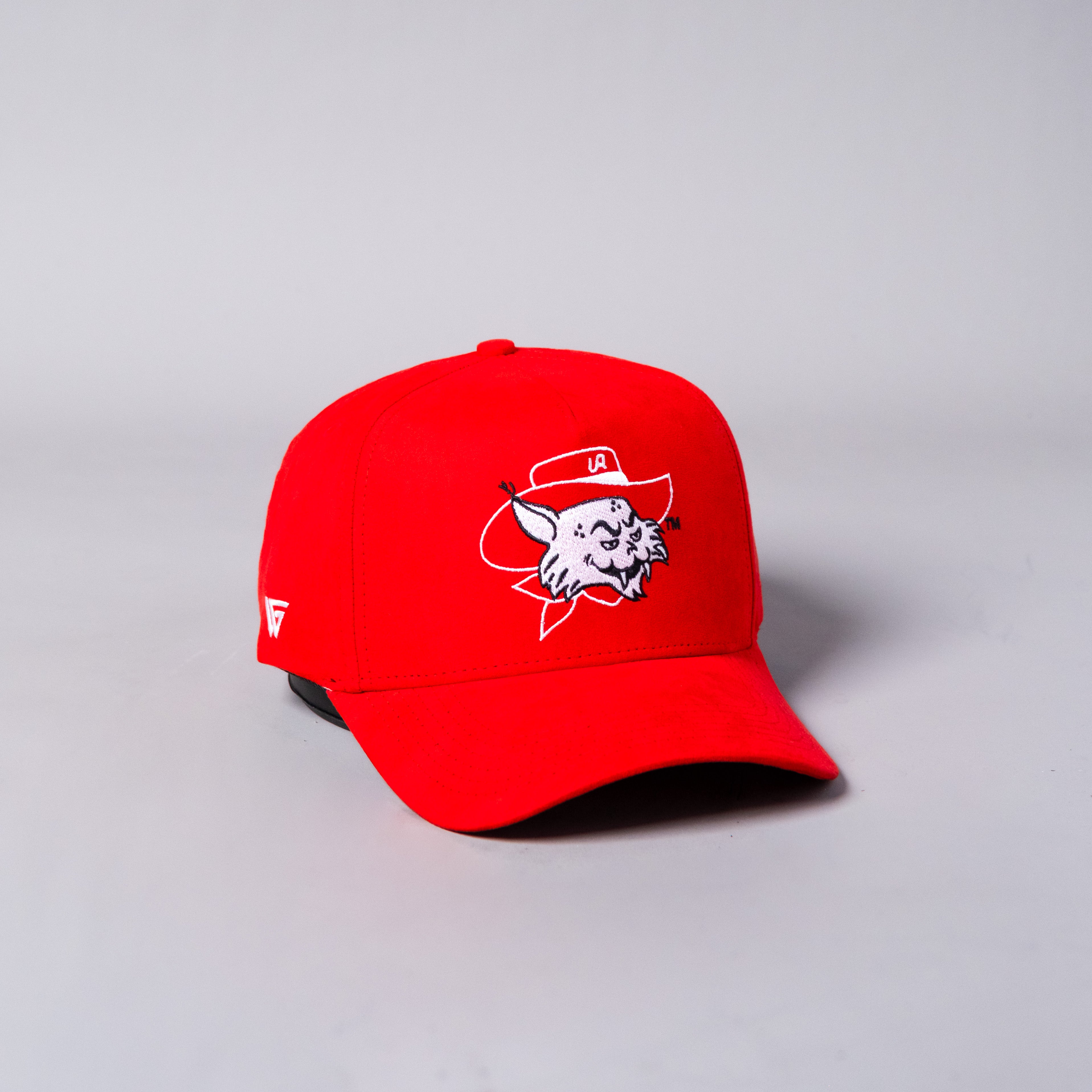 Red Suede Vintage Wilbur University of Arizona Snapback Hat - Side Patch