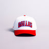 SMU Mustangs Dallas Hat White Red Brim Mustang Patch Snapback City SMU - Front Panel