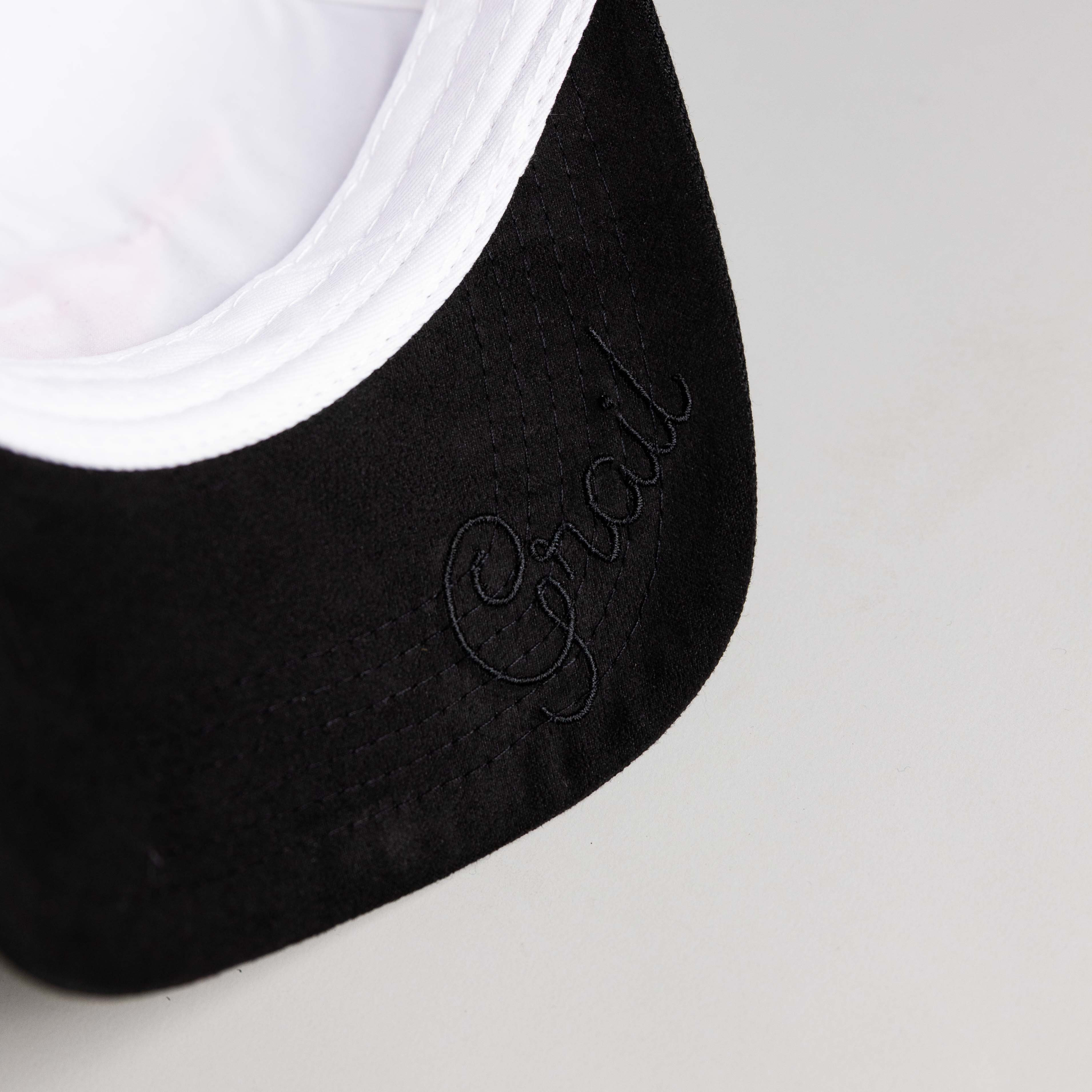 SMU Mustangs Hat Cream & Black Color Splash Snapback - Underbrim Detail