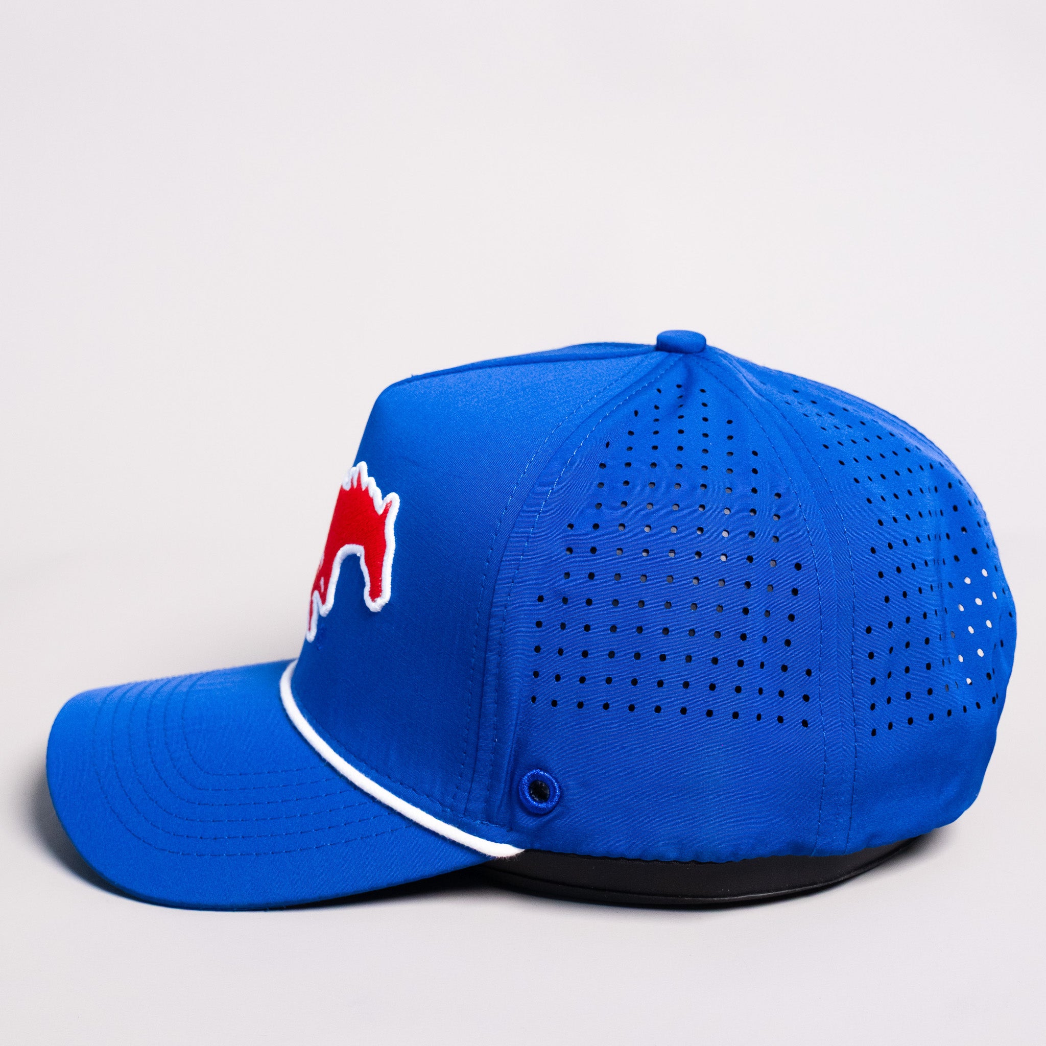 SMU Mustangs Hat Royal Blue Tee Box Performance - Side View