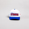 SMU Mustangs Hat White & Royal Blue Corduroy Stadium Pulse Snapback - Front Panel