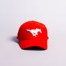 SMU Mustangs Suede Hat Red Mustang Logo Side Patch Snapback College SMU - Front Panel