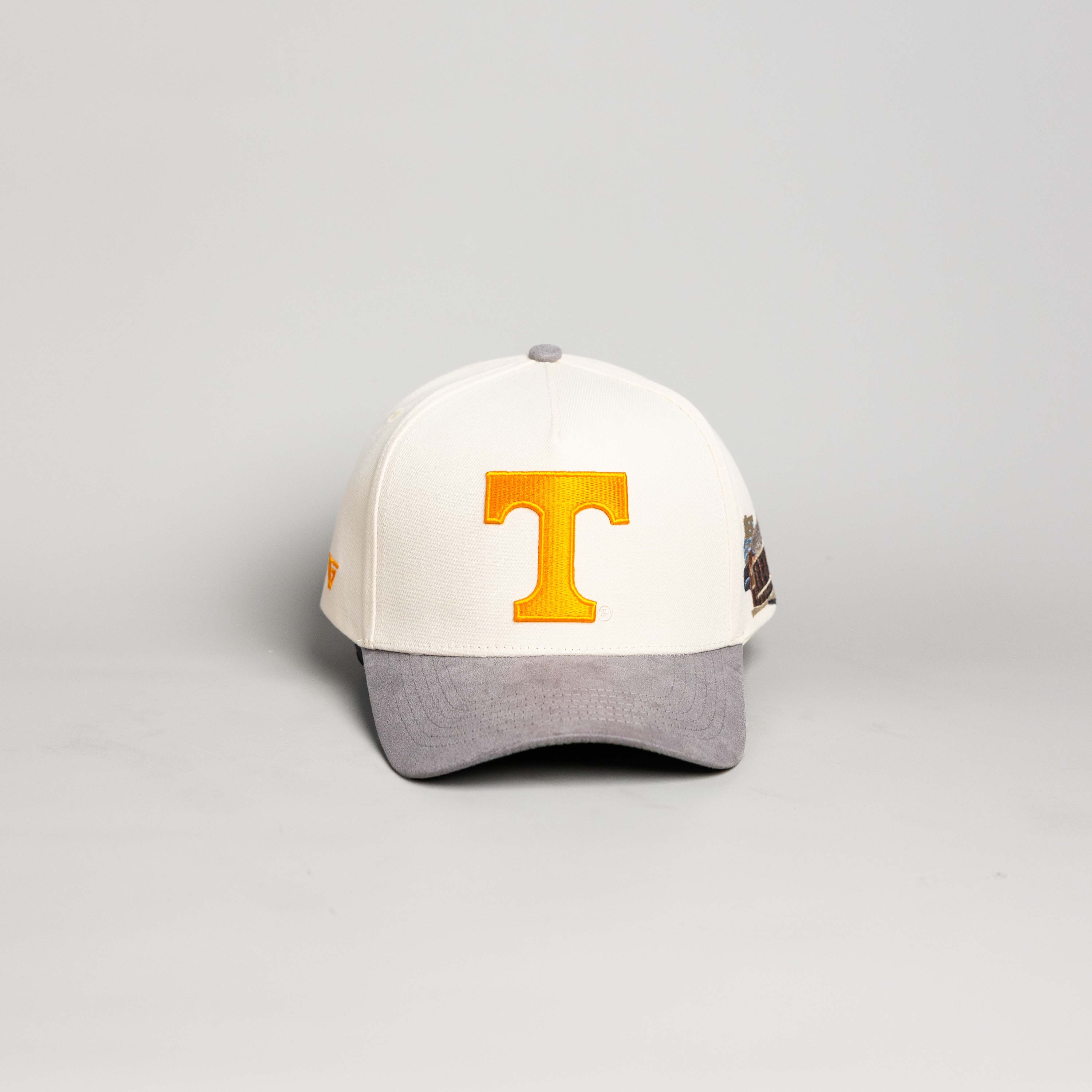 Tennessee Volunteers Hat Cream & Grey Suede Side Stadium - Front Panel