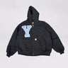 Thrifthood x Woodn Grail BYU Carhartt Hooded Jacket Black 2XL - Front Panel