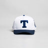 Tonga Hat White Navy Block T Snapback - Front Panel