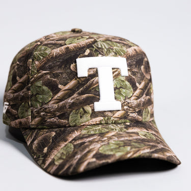 Tonga T Camo Hat Polynesian All-Camo White Logo Coat of Arms Snapback - Front Detail