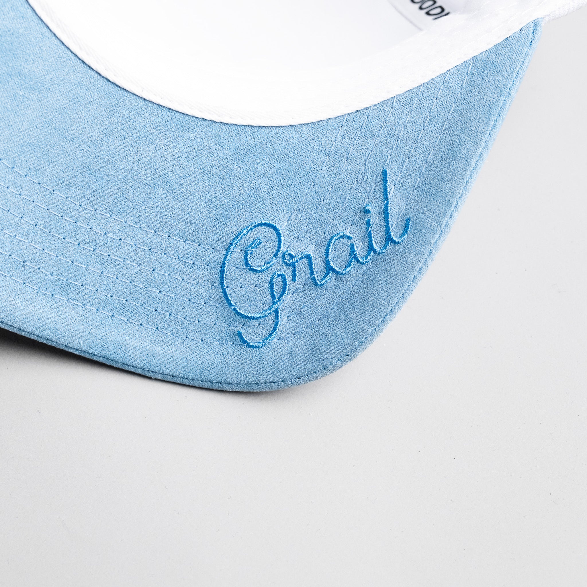 Tulane Green Wave Hat White & Powder Blue Nola Built Snapback - Underbrim Detail