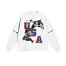 USA Secretary of Defense Tee Long Sleeve Hockey Graphic - Front View White