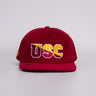 USC Trojans Hat Cardinal Corduroy Unstructured Cap - Front Panel