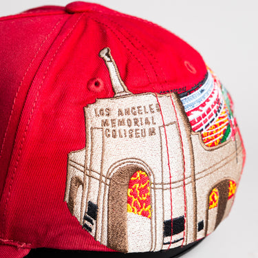 USC Trojans Hat Cardinal Memorial Coliseum Snapback - Stadium Detail