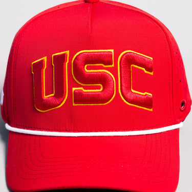 USC Trojans Hat Cardinal Tee Box Performance - Front Detail