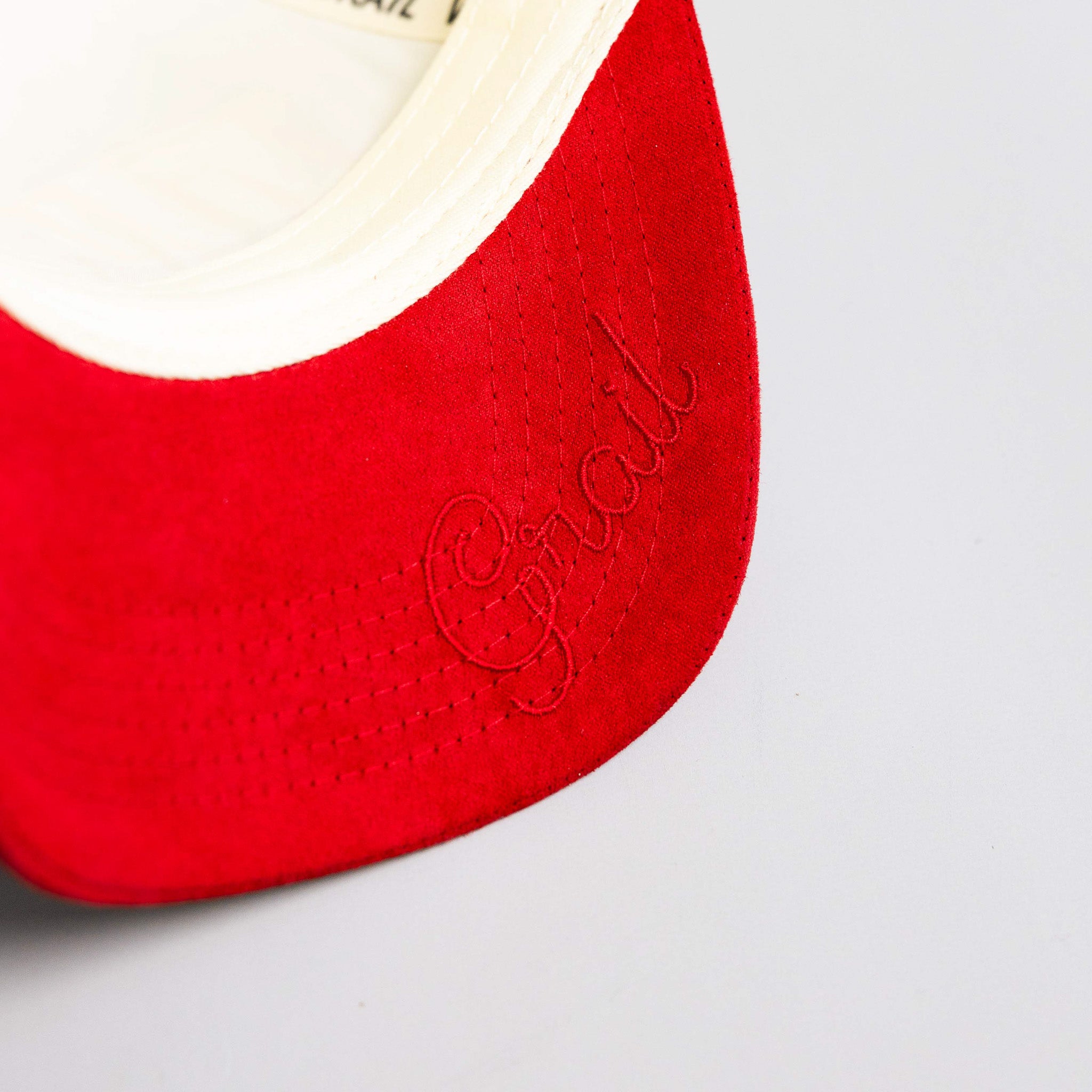 USC Trojans Hat Cream and Cardinal Suede SC Patch Snapback - Underbrim Detail