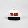 USC Trojans Hat White & Black Corduroy Stadium Pulse Snapback - Front Panel