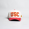 USC Trojans Sun Fade Hat Cream Cardinal Suede Snapback - Front Panel