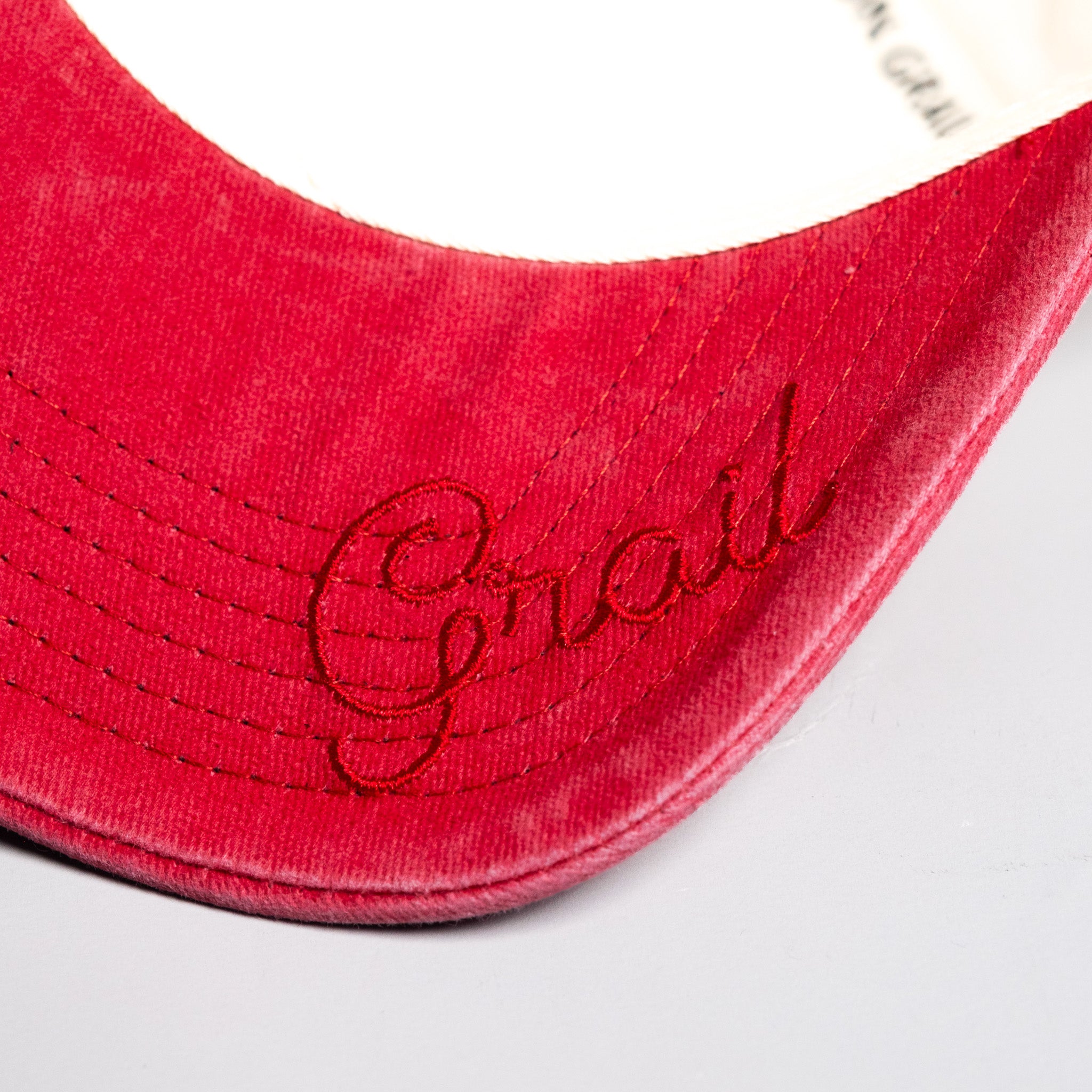 USC Trojans Sun Fade Hat Cream Cardinal Suede Snapback - Underbrim Detail