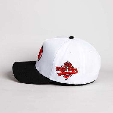 Utah Drum & Feather Color Splash Hat White & Black Snapback - Side Patch