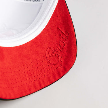 Utah Drum & Feather Color Splash Hat White & Black Snapback - Underbrim Detail