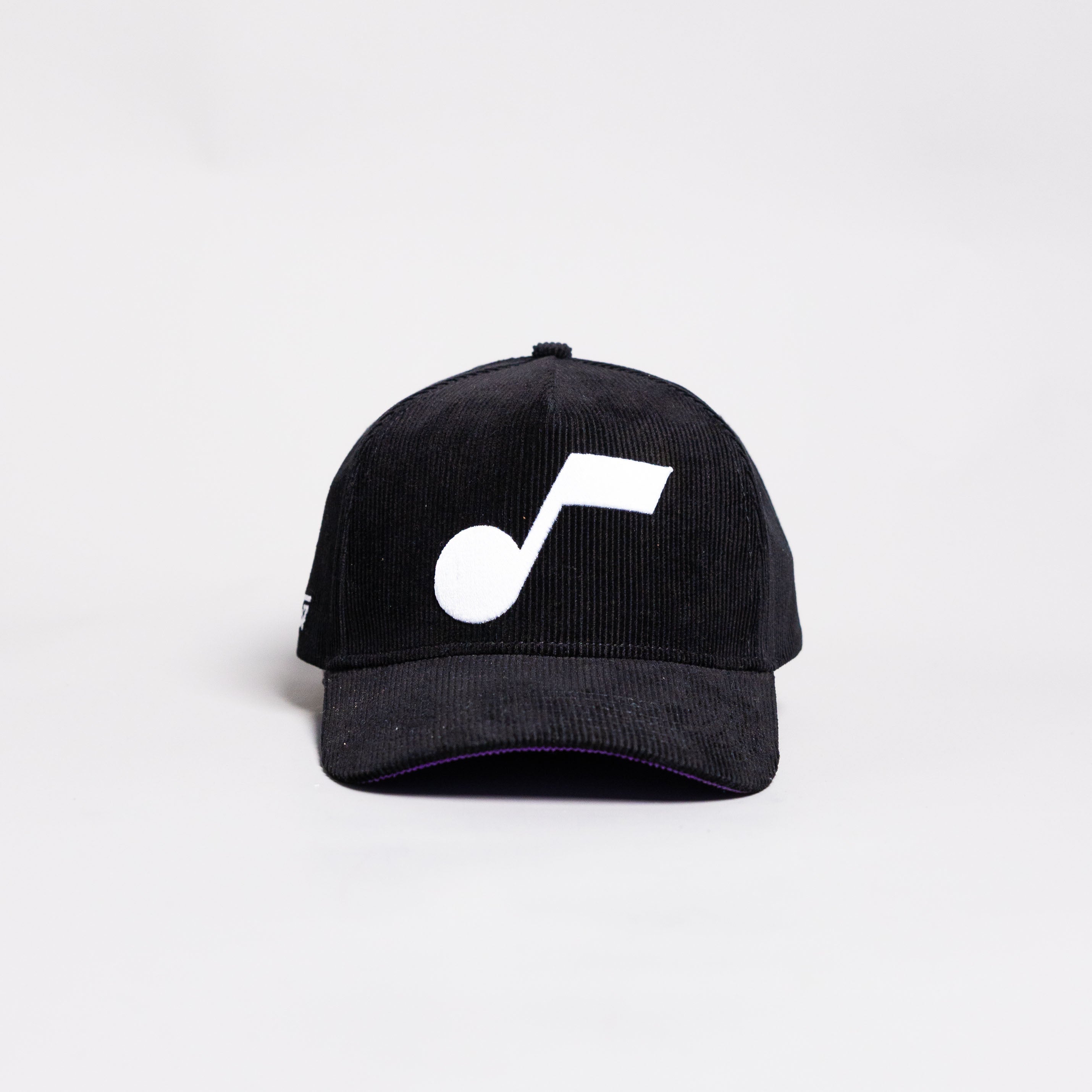 Utah Jazz Hat Black Corduroy Music Note Snapback - Front Panel
