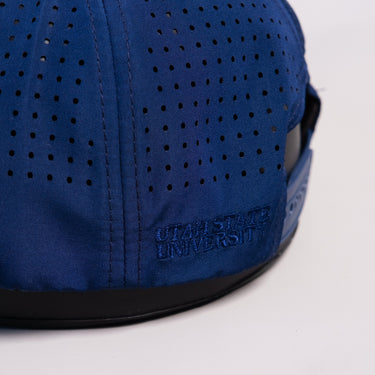 Utah State Aggies Hat Navy Tee Box Performance Rope Snapback - Side Perforation Detail
