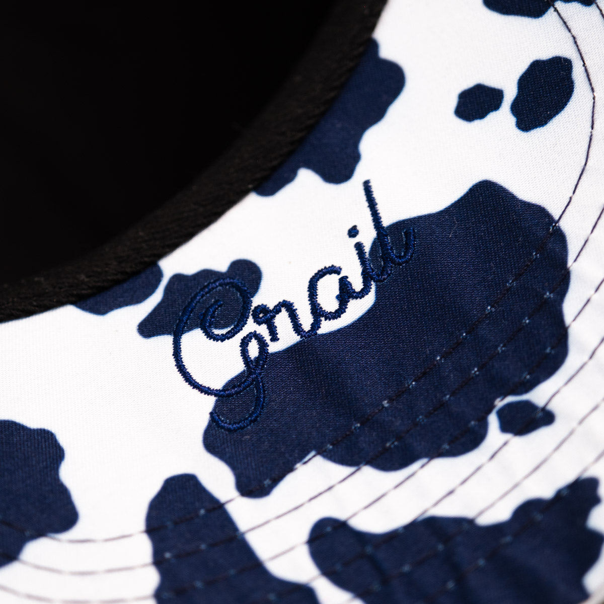 Utah State Cow Print Snapback Hat Limited Edition Aggie Hat - Underbrim Detail