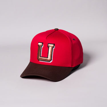 Utah Utes Bronze U Hat Red and Brown Snapback - Angled View