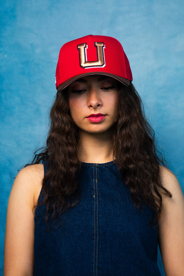 Utah Utes Bronze U Hat Red and Brown Snapback - On Model Lifestyle