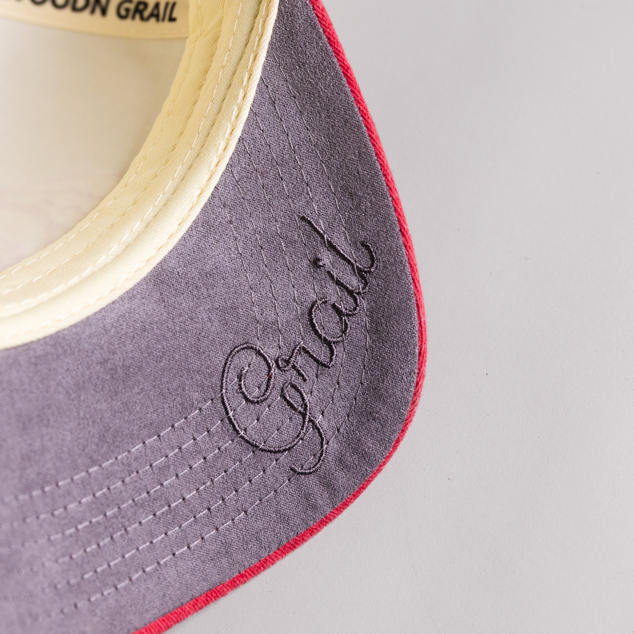 Utah Utes Drum and Feather Hat Cream Cotton Red Suede Brim Rice-Eccles Stadium Snapback - Suede Underbrim Detail