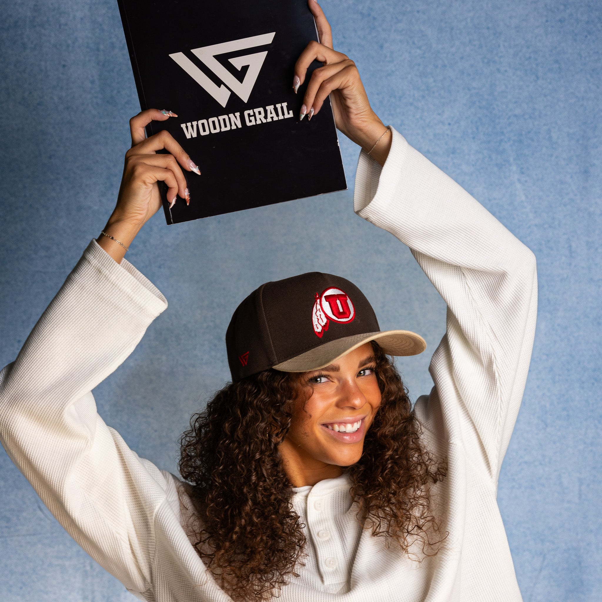 Utah Utes Hat Brown & Beige Drum and Feather Snapback - On Model Lifestyle