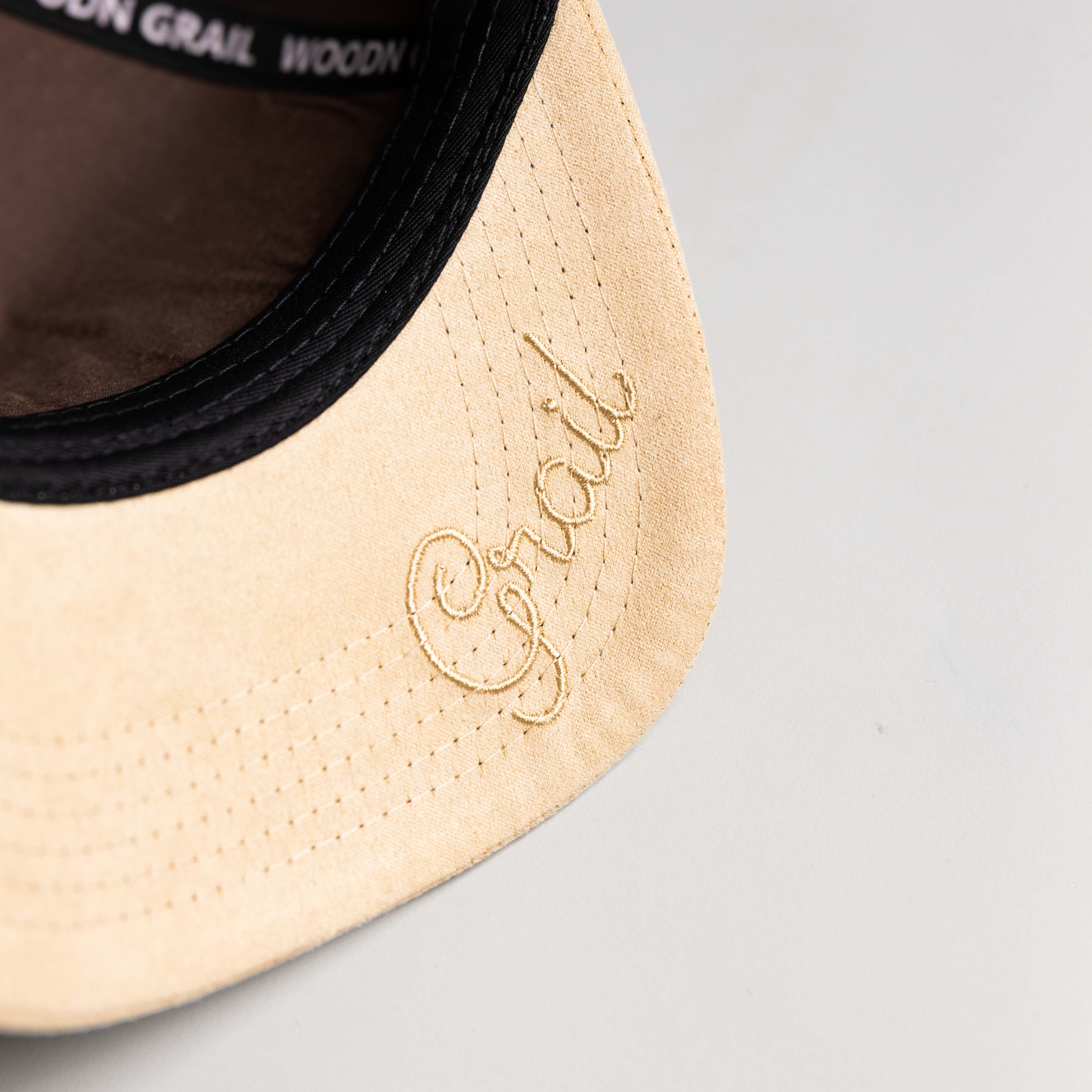 Utah Utes Hat Brown & Beige Drum and Feather Snapback - Underbrim Detail