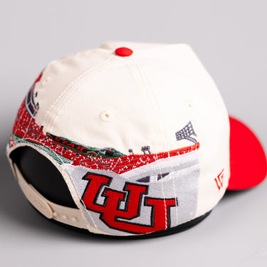 Utah Utes Hat Cream & Red Rice-Eccles Home Crowd - Back View