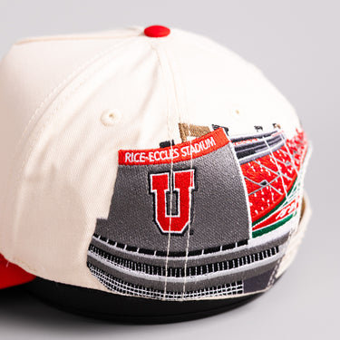 Utah Utes Hat Cream & Red Rice-Eccles Home Crowd - Side Stadium