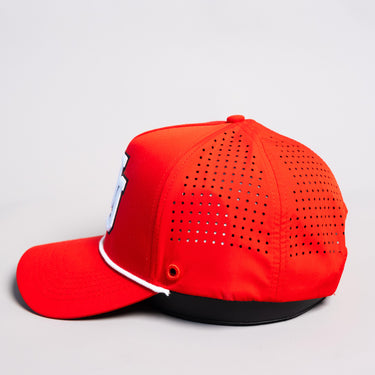 Utah Utes Hat Red Tee Box Performance Rope Snapback - Side View