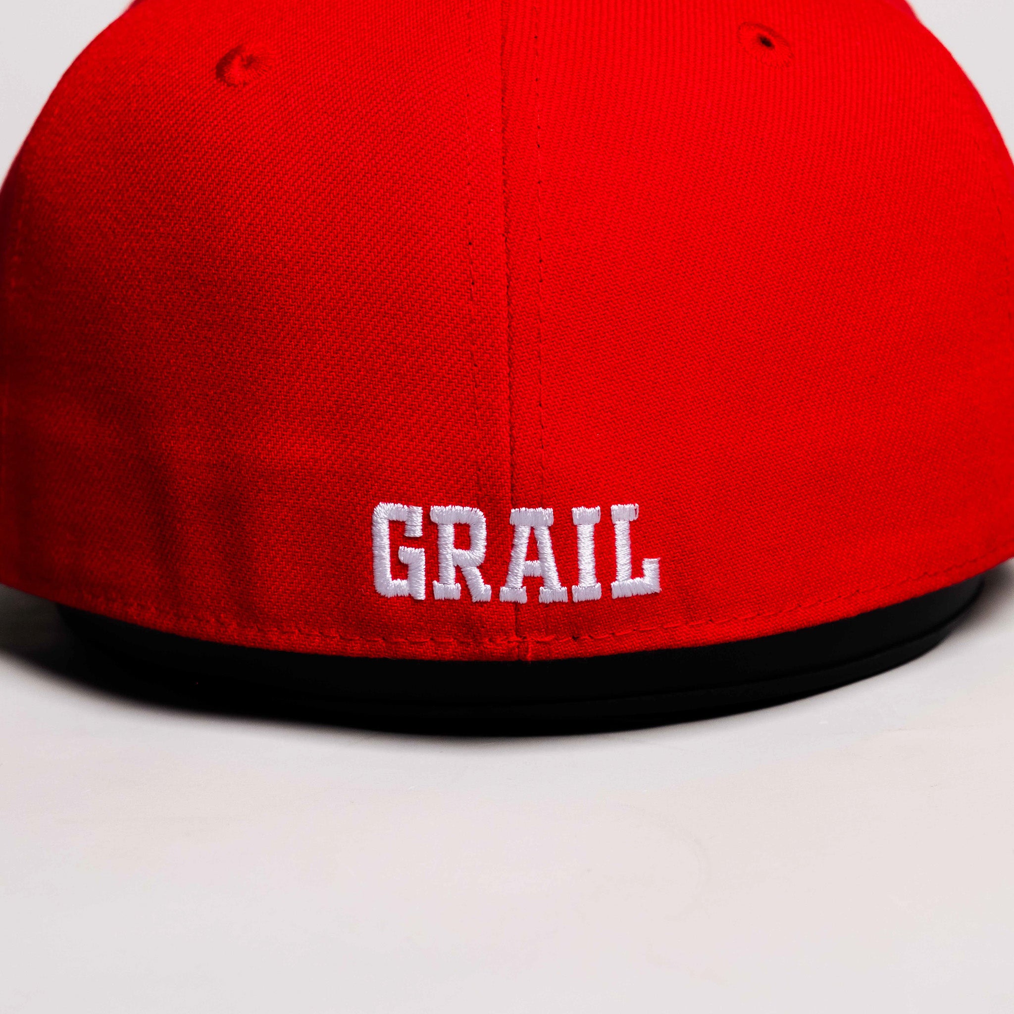 Utah Utes Hat Red & White UU Fitted - Back View