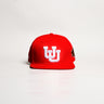 Utah Utes Hat Red & White UU Fitted - Front Panel