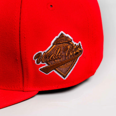 Utah Utes Hat Red & White UU Fitted - Side Patch Detail