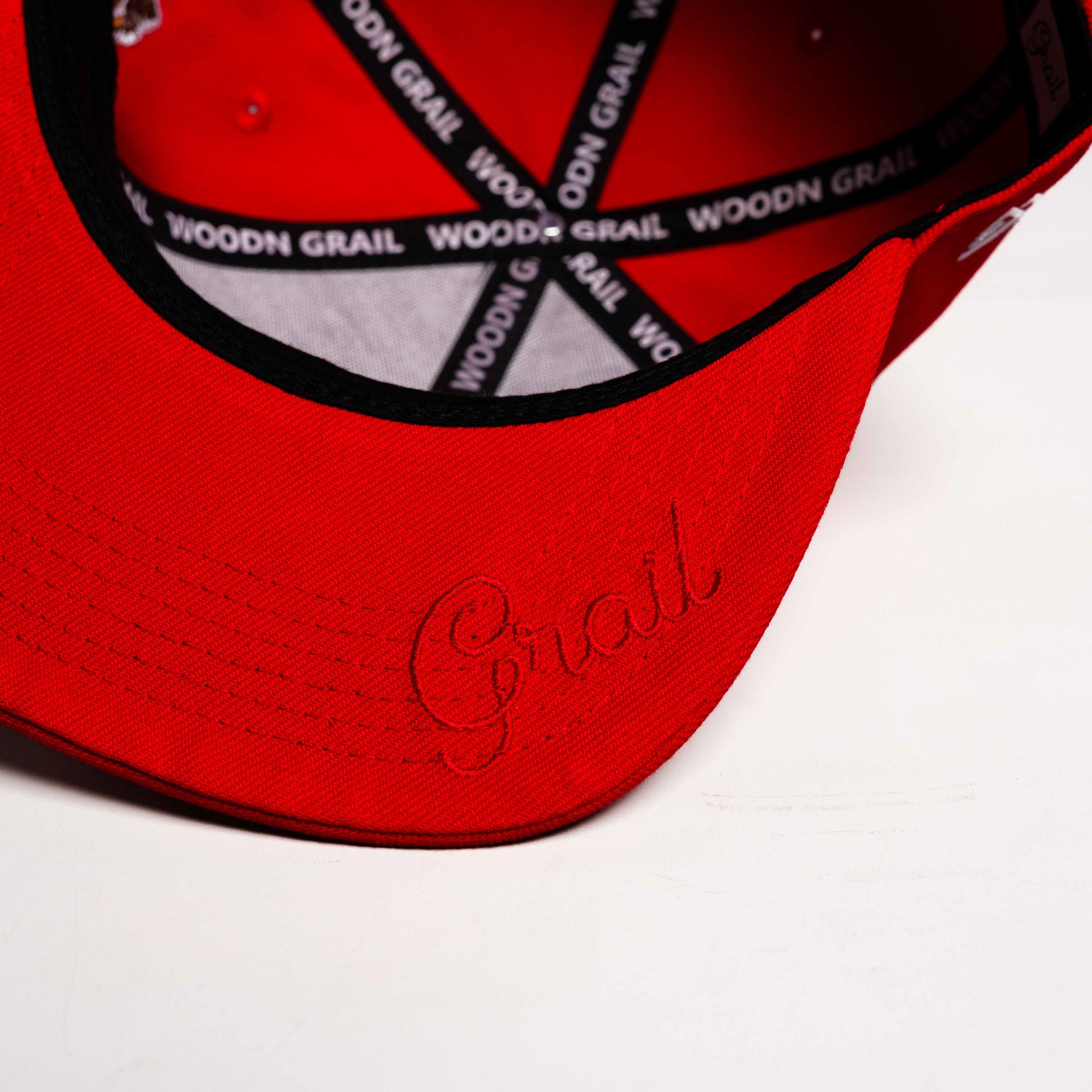 Utah Utes Hat Red & White UU Fitted - Underbrim Detail