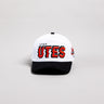 Utah Utes Hat White & Black Corduroy Stadium Pulse Snapback - Front Panel