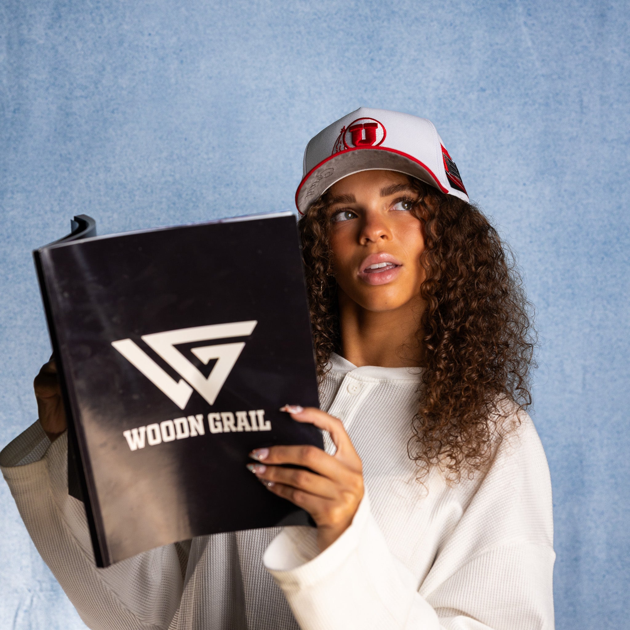 Utah Utes Hat White & Red Rice-Eccles Stadium Snapback - On Model Lifestyle D