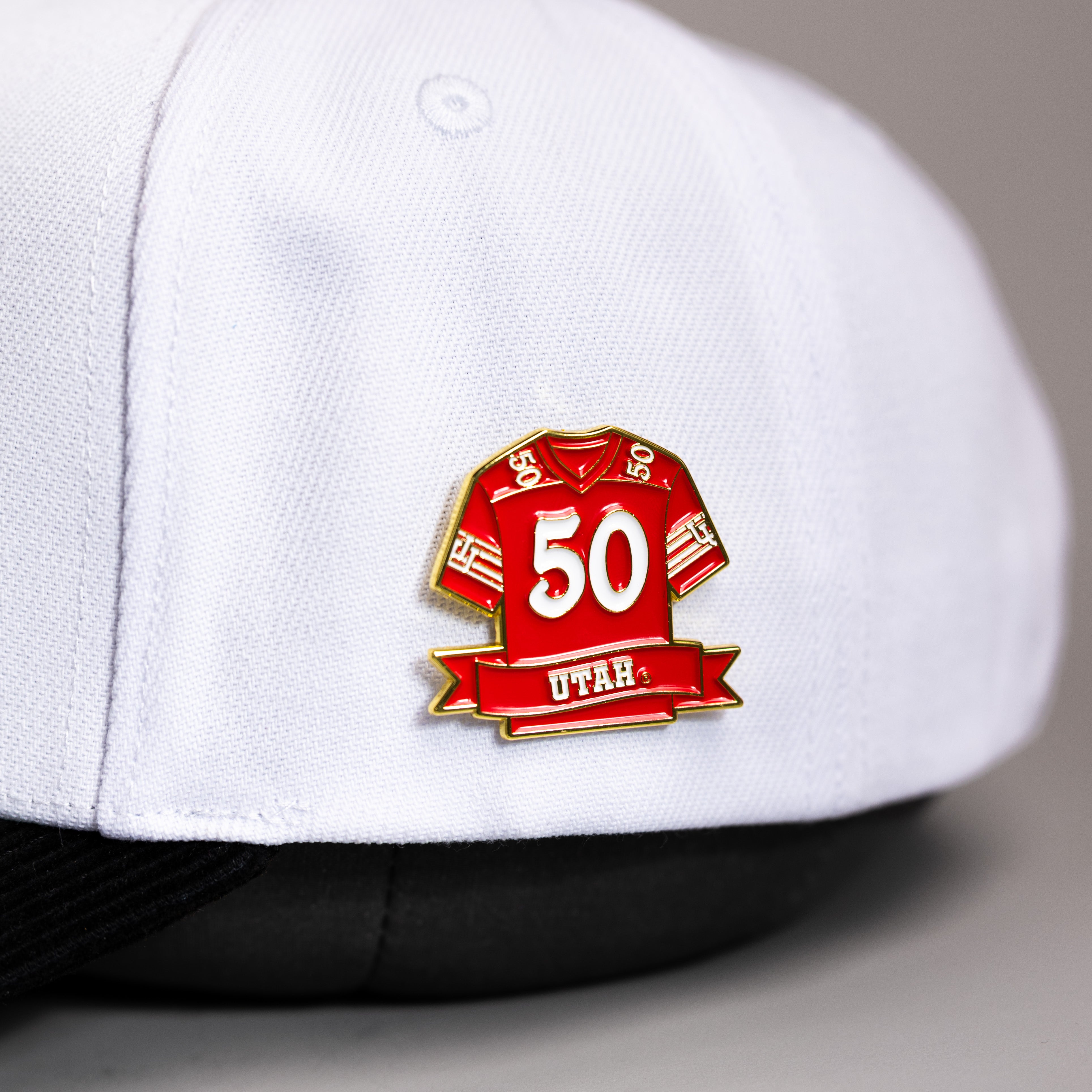 Utah Utes Jersey Pin Officially Licensed Collectible - On Hat Detail