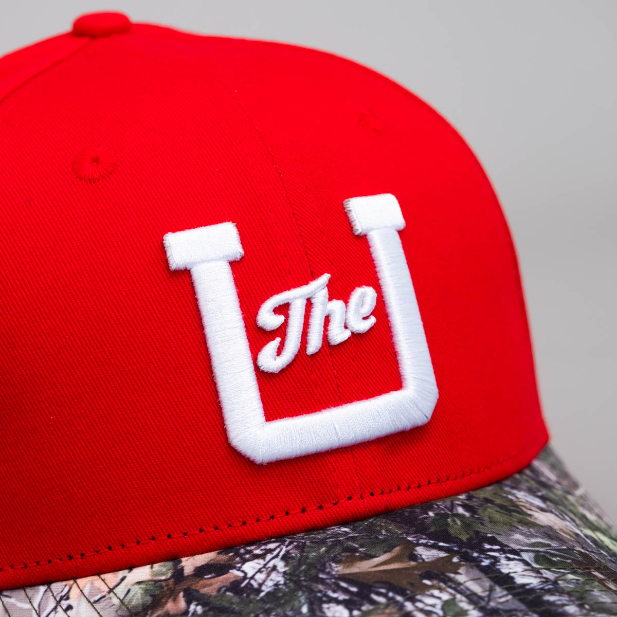 Utah Utes The U Hat Red and Camo Snapback - Front Detail
