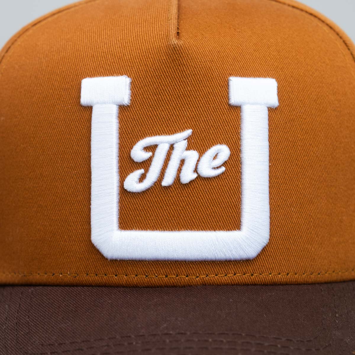 Utah Utes The U Hat Rust and Brown Neutrals Snapback - Front Embroidery Detail