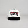 Utah Utes Vintage Cream and Black Snapback Hat with Red Mountain Logo Embroidery - Front Panel