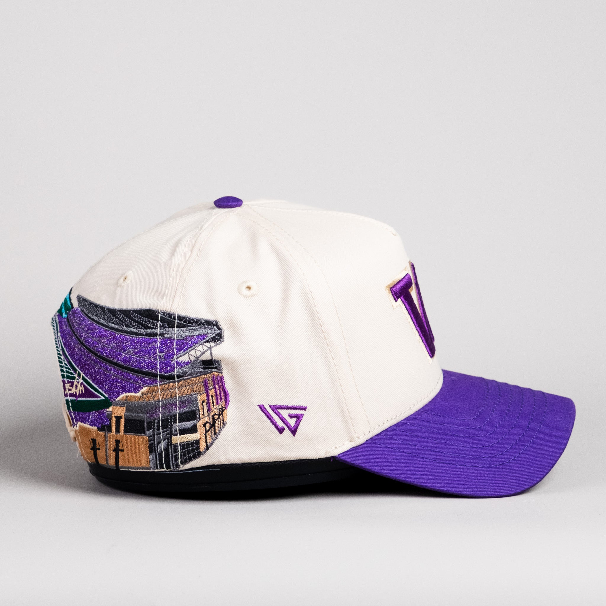 Washington Huskies Hat Cream & Purple Home Crowd Snapback - Side Stadium B
