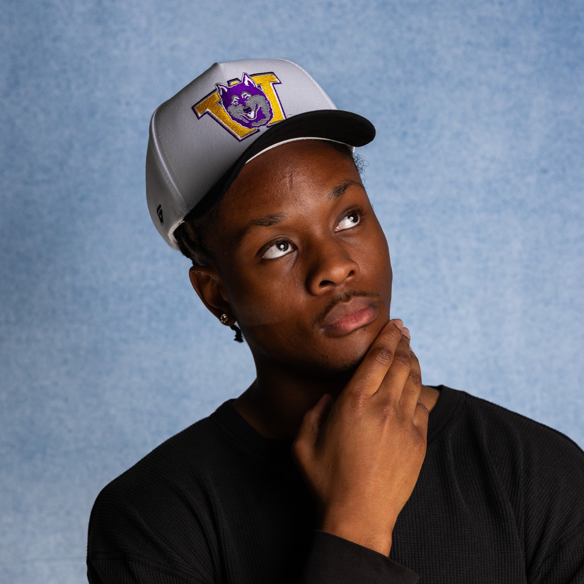 Washington Huskies Hat Cream & Purple Sun Fade Snapback - On Model Lifestyle